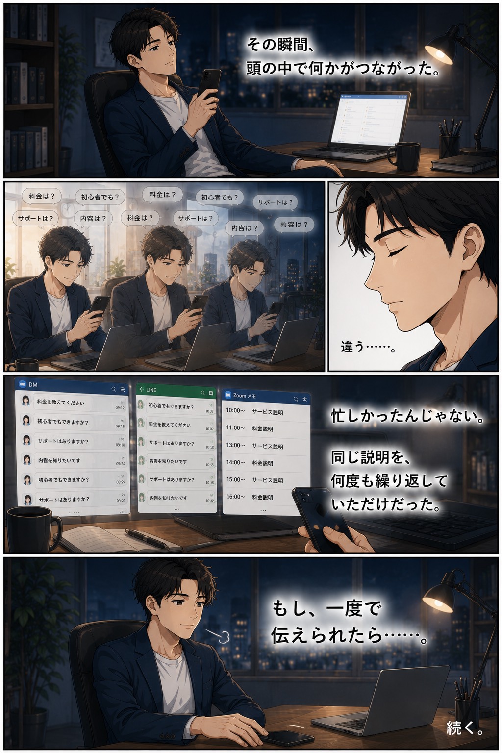 同じ説明を何度も繰り返していたと気づく男性